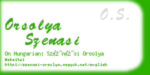 orsolya szenasi business card
